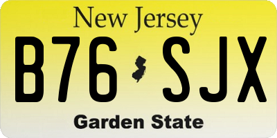 NJ license plate B76SJX