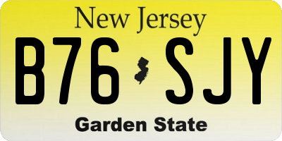 NJ license plate B76SJY