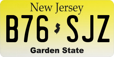 NJ license plate B76SJZ