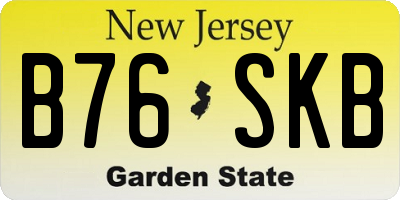 NJ license plate B76SKB