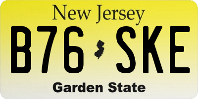 NJ license plate B76SKE