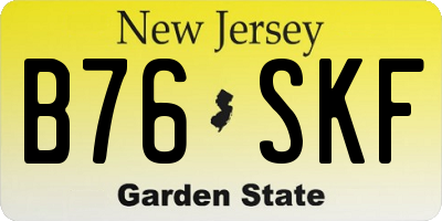 NJ license plate B76SKF