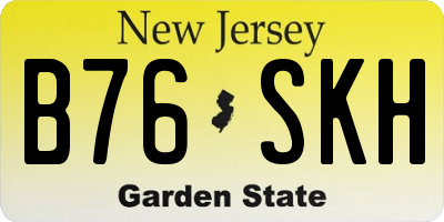 NJ license plate B76SKH