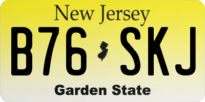 NJ license plate B76SKJ