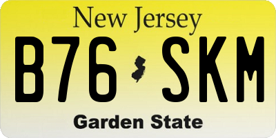 NJ license plate B76SKM