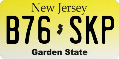 NJ license plate B76SKP
