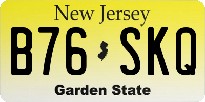 NJ license plate B76SKQ