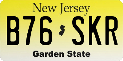 NJ license plate B76SKR