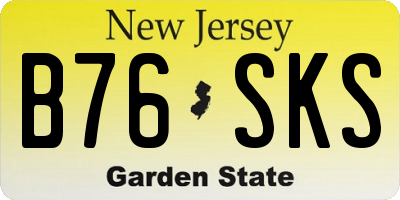 NJ license plate B76SKS