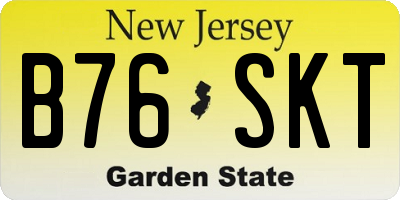 NJ license plate B76SKT