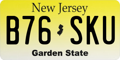 NJ license plate B76SKU