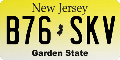 NJ license plate B76SKV