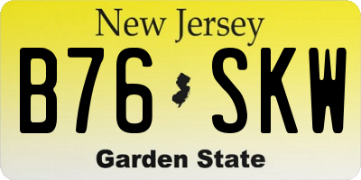 NJ license plate B76SKW