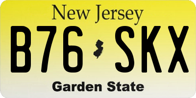 NJ license plate B76SKX