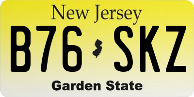 NJ license plate B76SKZ