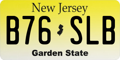 NJ license plate B76SLB
