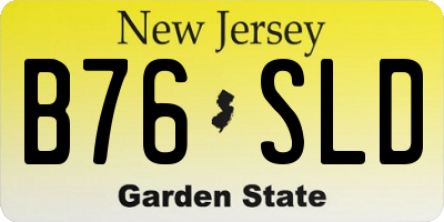 NJ license plate B76SLD