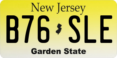 NJ license plate B76SLE