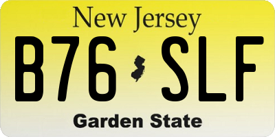 NJ license plate B76SLF