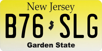 NJ license plate B76SLG