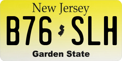 NJ license plate B76SLH