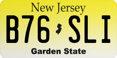 NJ license plate B76SLI