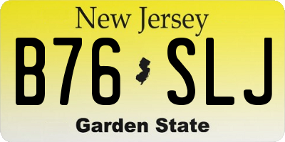 NJ license plate B76SLJ