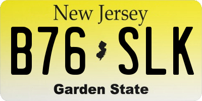 NJ license plate B76SLK
