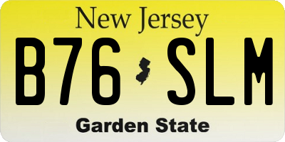 NJ license plate B76SLM
