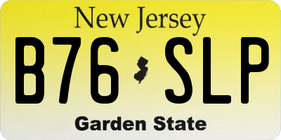 NJ license plate B76SLP