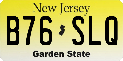 NJ license plate B76SLQ