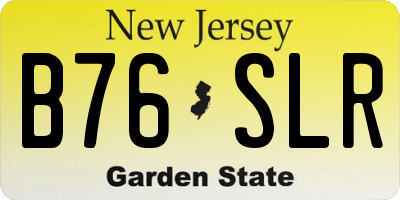 NJ license plate B76SLR