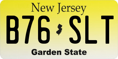 NJ license plate B76SLT