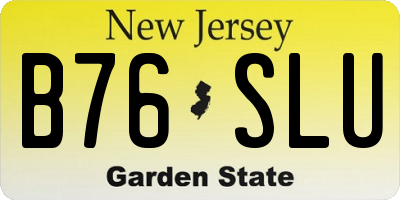 NJ license plate B76SLU
