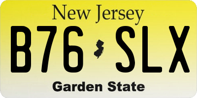 NJ license plate B76SLX