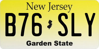 NJ license plate B76SLY