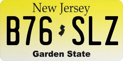 NJ license plate B76SLZ
