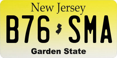 NJ license plate B76SMA