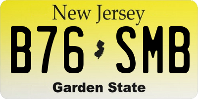 NJ license plate B76SMB