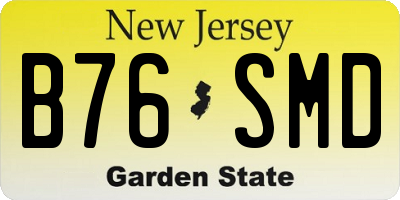 NJ license plate B76SMD