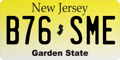 NJ license plate B76SME