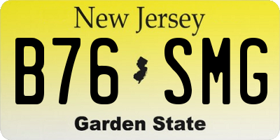NJ license plate B76SMG