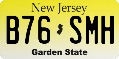 NJ license plate B76SMH