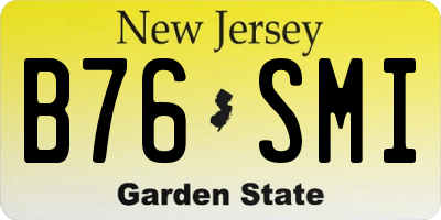 NJ license plate B76SMI