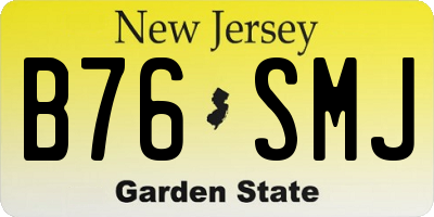 NJ license plate B76SMJ