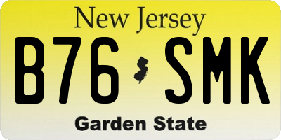 NJ license plate B76SMK