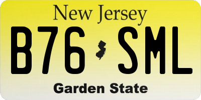 NJ license plate B76SML