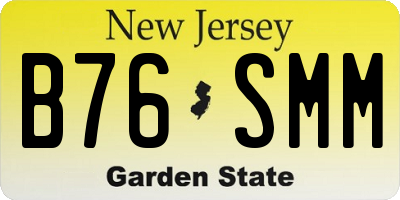 NJ license plate B76SMM