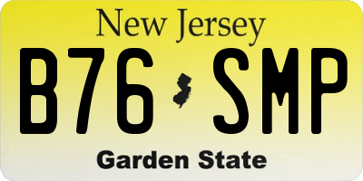 NJ license plate B76SMP