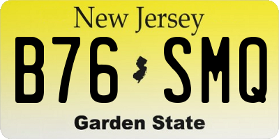 NJ license plate B76SMQ